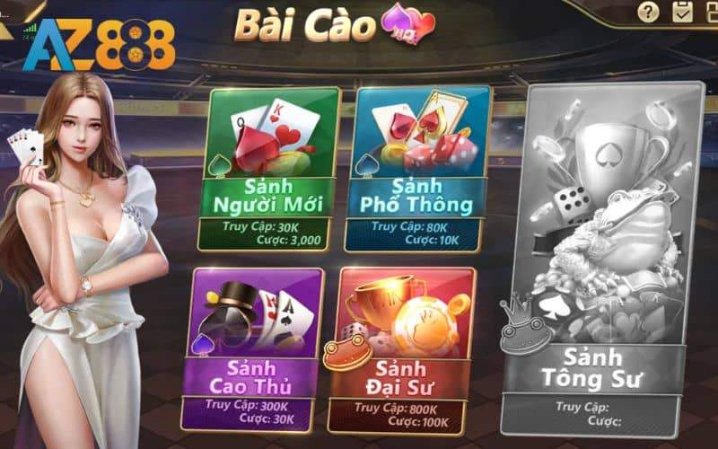 Bài cào online là một trong những sản phẩm chơi bài tại AZ888