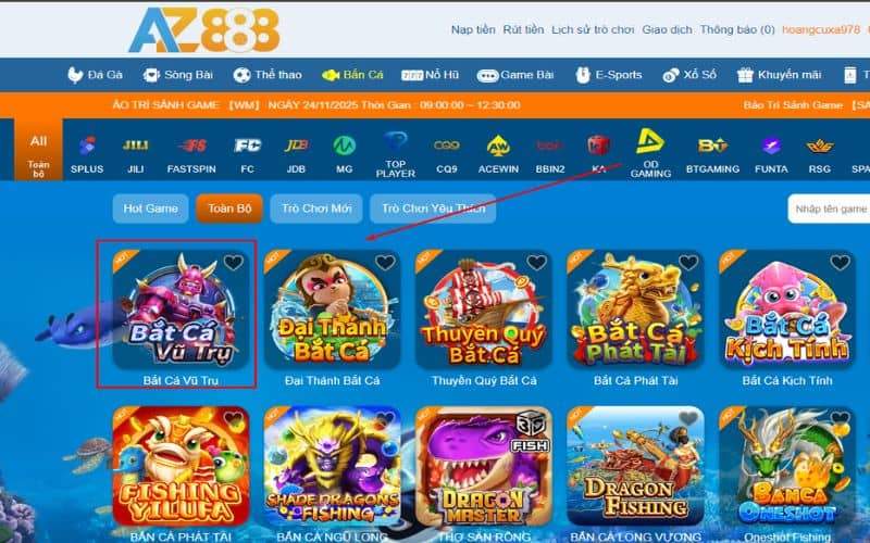 Hướng dẫn các bước tham gia trò chơi bắn cá vũ trụ tại AZ888 Hướng dẫn các bước tham gia trò chơi bắn cá vũ trụ tại AZ888